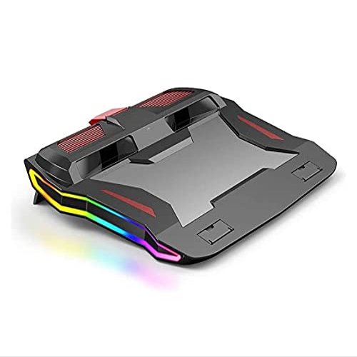 SMSOM Laptop Cooling Pad, Laptop Cooling Stand with Faster Heat Dissipation, Colorful Lights, Adjustable Mount Stand, Suitable for 12-18 Inch Laptop, Black