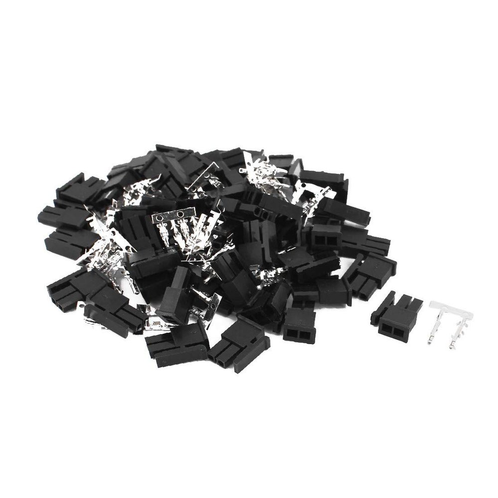 New Lon0167 50 Sets 3.0mm 2P Plastic SM Male Housing Crimp Terminal Connector Black(50 Stze 3,0 mm 2P Kunststoff js_t SM-Steckergehuse Crimpanschluss-Anschluss Schwarz