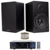 Rockville BLUAMP 150 Bundle: Bluetooth Home Stereo Amplifier, (2) RockShelf 64B 6.5" 50W RMS/200W Peak 4-Ohm Bookshelf Speakers, RCC14-100-2 CL2 Rated 14 AWG 100' Speaker Wire, 4-Items view 1