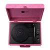 Arkrocket Curiosity Bluetooth Turntable Retro Suitcase 3-Speed Record Player with Built-in Speakers (Hot Pink Velvet) view 3