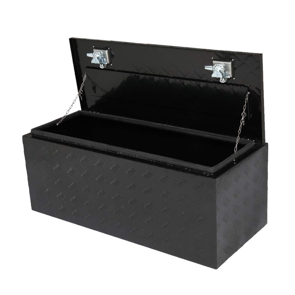 Volowoo Aluminum Pattern Toolbox, Hard Case,Aluminum Storage Box Framed Locking Storage Box Case Lock Box Hard Storage Case (Black,B, 42'')