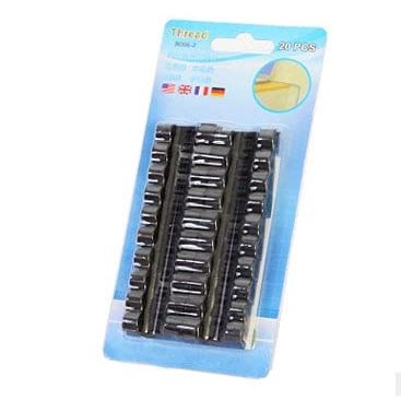 YUNSI 20pcs Finisher Wire Clamp Wire Organizer Cable Clip Buckle Clips Ties Fixer Fastener Holder Data Telephone Line USB Winder (Color : Black 20)