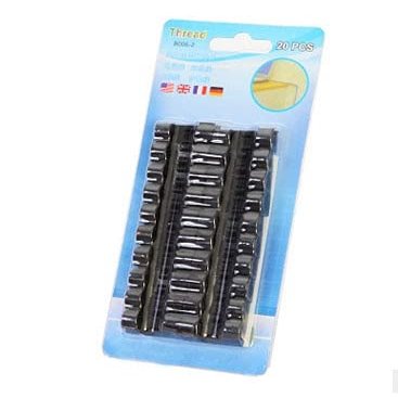 YUNSI 20pcs Finisher Wire Clamp Wire Organizer Cable Clip Buckle Clips Ties Fixer Fastener Holder Data Telephone Line USB Winder (Color : Black 20)