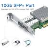 10Gb SFP+ PCI-E Network Card NIC, with 2 Pack 10GBase-T SFP+ Module, Dual SFP+ NIC with Broadcom BCM57810S Chip, PCI Express X8, Support Windows Server/Linux/VMware view 3