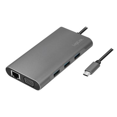 LogiLink Notebook Dock/Port Replicator Wired USB 3.2 Gen 1 (3.1 Gen, W128290116 (Wired USB 3.2 Gen 1 (3.1 Gen 1) Type-C Silver)