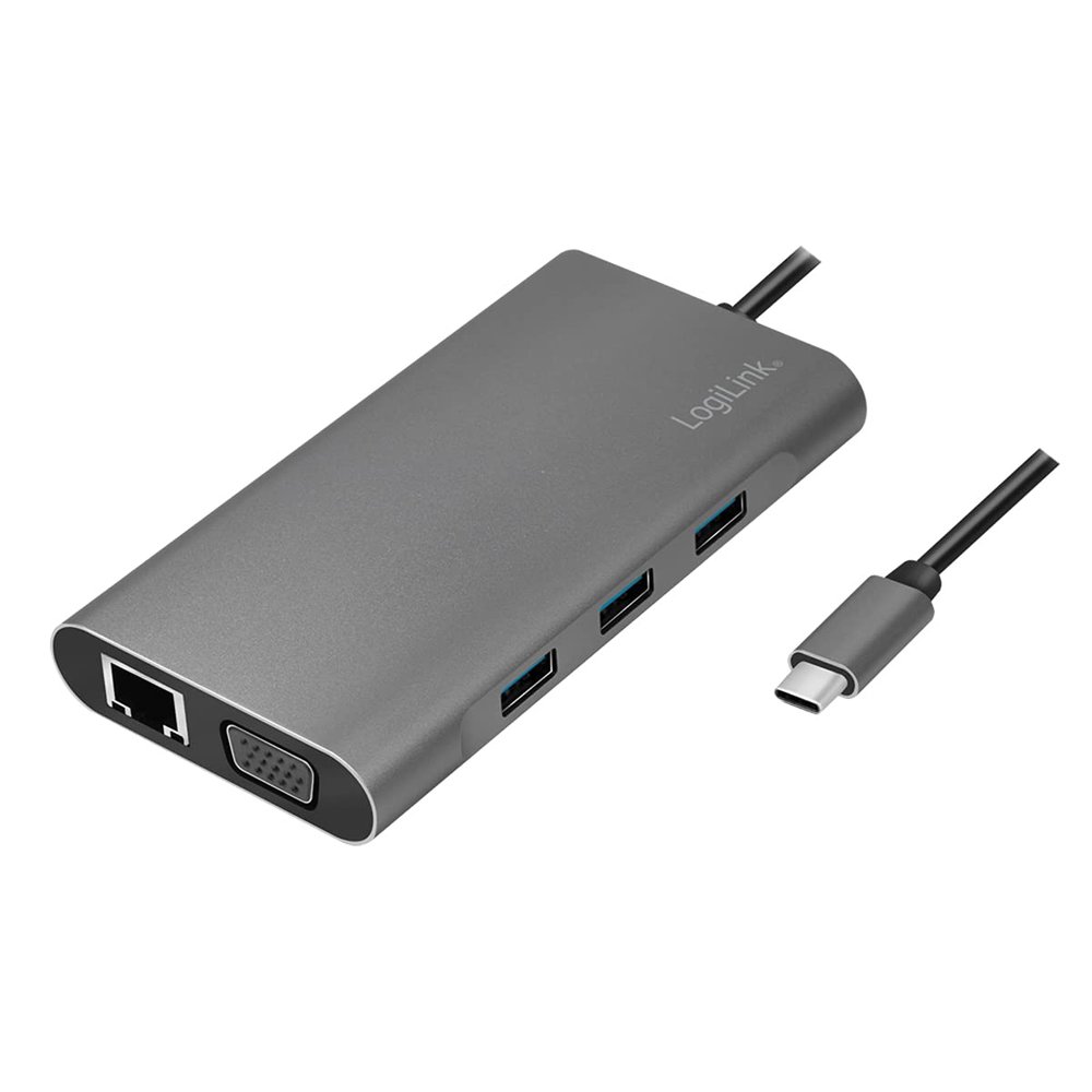 LogiLink Notebook Dock/Port Replicator Wired USB 3.2 Gen 1 (3.1 Gen, W128290116 (Wired USB 3.2 Gen 1 (3.1 Gen 1) Type-C Silver)