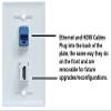 RiteAV - 1 Port HDMI 1 Port Cat6 Ethernet Blue Wall Plate - Bracket Included - 10 Pack view 3