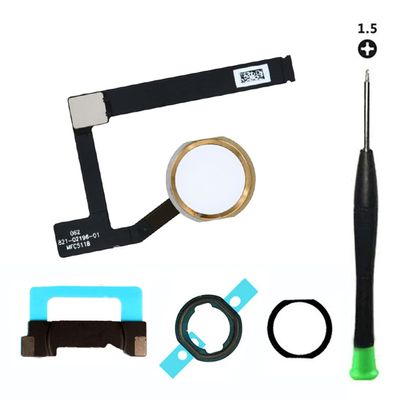 TPhaeay White Home Button Replacement Compatible with iPad mini 5 7.9 2019 A2133 A2124 A2125 A2126 Incl Flex Ribbon Cable Connector and Screwdriver (Gold Ring)