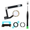 TPhaeay White Home Button Replacement Compatible with iPad mini 5 7.9 2019 A2133 A2124 A2125 A2126 Incl Flex Ribbon Cable Connector and Screwdriver (Gold Ring) view 1