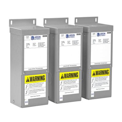 3-Phase Buck/Boost Step-Up Transformer - 208Y/120 Wye-N Primary- 229Y/132 Wye-N Secondary- 8.33, 62.5 or 125 Amps