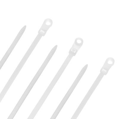 12 Inch Nylon White Mount Head Cable Tie,120 Lbs Tensile, 100-Pack