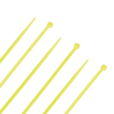 4-Inch Nylon Cable Ties, Yellow, 18 lbs, 100 Pack