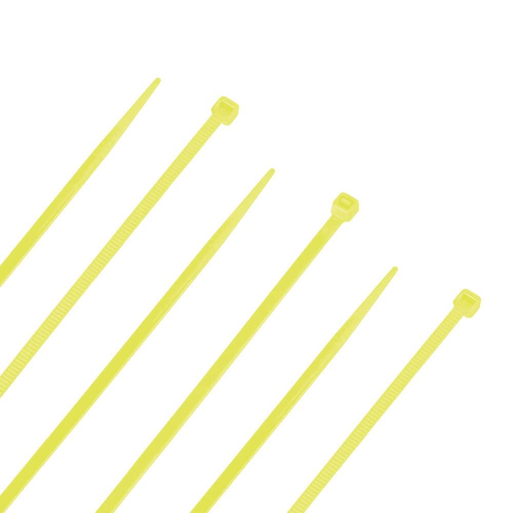4-Inch Nylon Cable Ties, Yellow, 18 lbs, 100 Pack