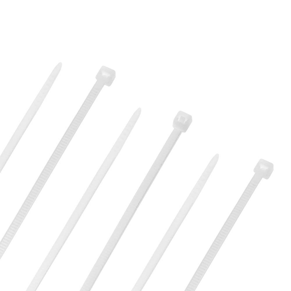 4-Inch Nylon Cable Ties, White, 18 lbs, 100 Pack