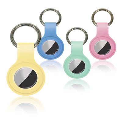 Better Office Products Protective Key Ring Cases for Airtags (4 Pack) Secure Silicone Airtag Holders, with Heavyweight Metal Alloy Key Chain, Anti Loss Finder, Pet Tracker (Pastel Colors)