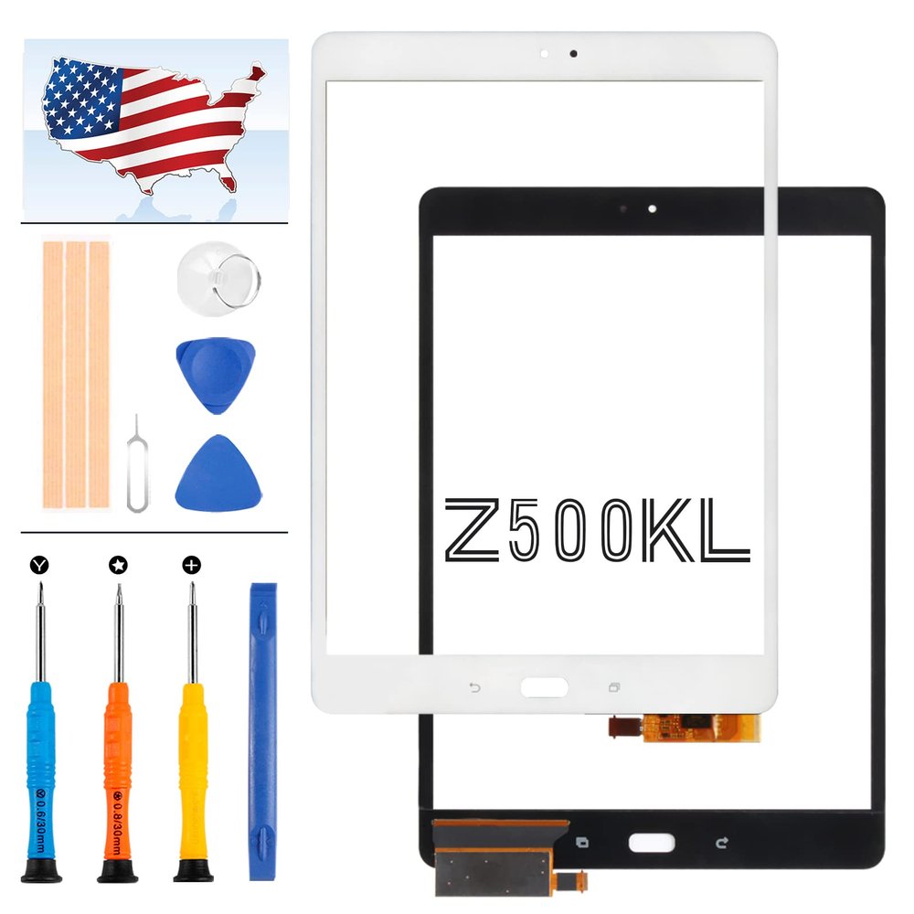Screen Replacement for ASUS ZenPad Z10 ZT500KL Z500KL P001 Touchscreen Digitizer 9.7" Full Glass Panel Lens Sensor Tablet Repair Parts Kit with Free Tools(Without LCD) (White)