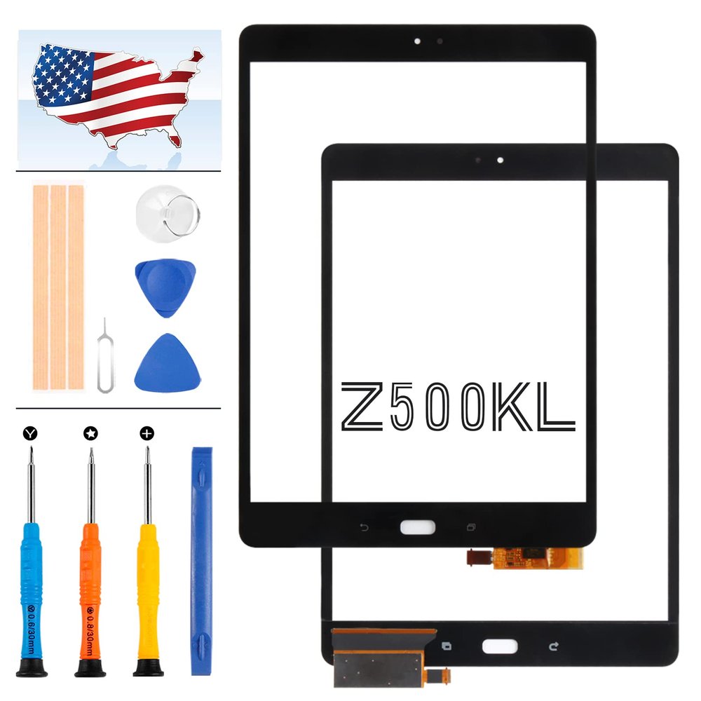 Screen Replacement for ASUS ZenPad Z10 ZT500KL Z500KL P001 Touchscreen Digitizer 9.7" Full Glass Panel Lens Sensor Tablet Repair Parts Kit with Free Tools(Without LCD) (Black)