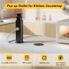 Pop Up Electrical Outlet for Countertop, Recessed Power Strip with 3 AC Outlet & 2 USB Ports,2.5" Hole Pull Pop Up Socket Hidden Outlets, Pop Out Power Outlet for Kitchen Counter Conference Desk view 2