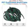 Heyiarbeit 10m/32.8ft PET Expandable Braid Cable Sleeving Flexible Wire Mesh Sleeve Black Fluorescent Green 6mm view 3