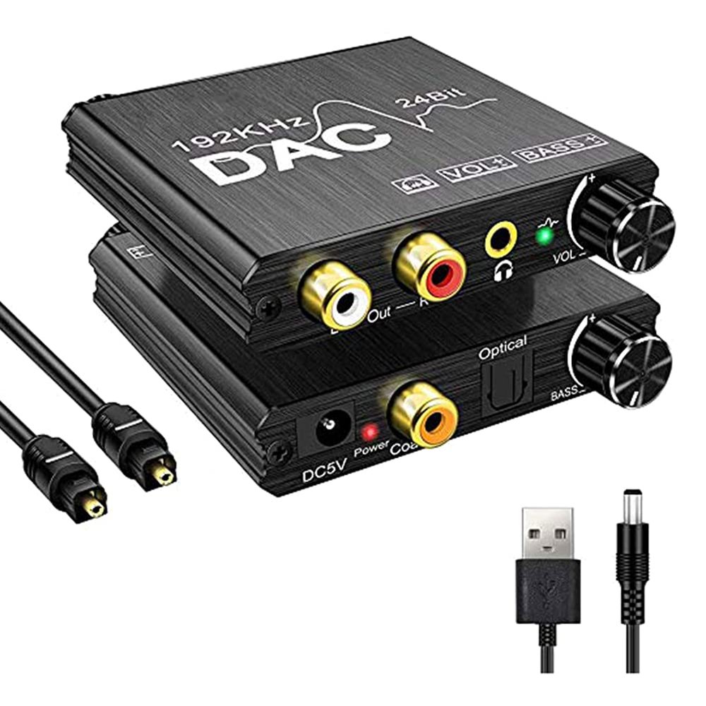 192KHz Digital to Analog Audio Converter with and Volume Adjustment,Digital SPDIF/Optical/Coaxial to Analog Stereo