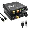 192KHz Digital to Analog Audio Converter with and Volume Adjustment,Digital SPDIF/Optical/Coaxial to Analog Stereo view 1