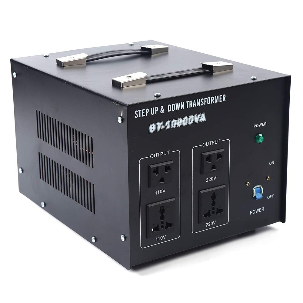 10000W Voltage Converter Transformer Step Up/Down 110V/220V Heavy Duty Voltage Converter USB Transformer Power Converter with 2 US Outlets, 2 Universal Outlets, Circuit Breaker