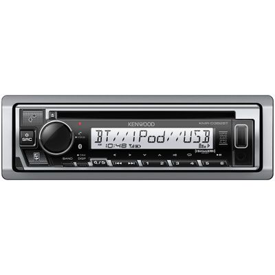 KENWOOD KMR-D382BT (50W x 4Ch) Single Din Car/Marine Stereo Head Unit with Bluetooth, Hands-Free Calling, CD Player, USB, AM/FM Radio, SiriusXM Ready, All-Weather in-Dash Boat & Car Audio Receiver