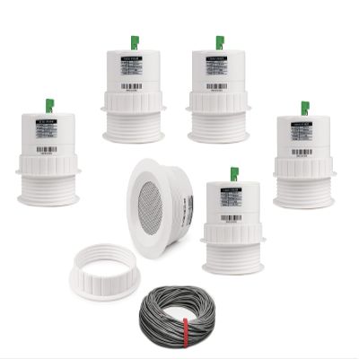 Pure Resonance Audio 3 Inch 70 Volt Ceiling Speaker Bundle with Installation Wire - Contractor Pack (6 Speakers)
