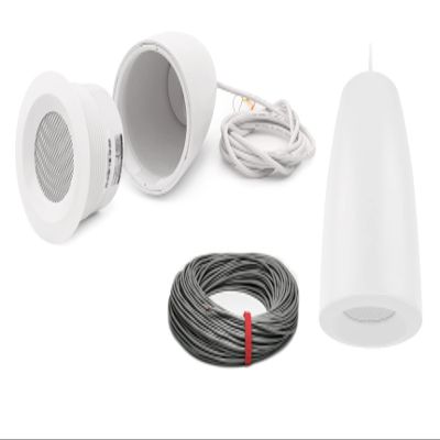 Pure Resonance Audio 3 Inch 70 Volt Pendant Speaker Bundle with Installation Wire - Contractor Pack (2 Speakers)