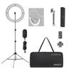 GLAMCOR Galileo Pro Kit: Foldable Ring Light with Stand - Portable Ring Light for Phone Content Creator Kit with Bluetooth Selfie Function | Adjustable Temperature, USB Fast-Charging, Remote Control view 1