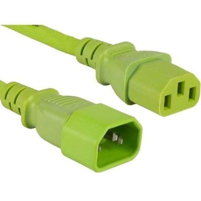 ENET C13 to C14 10ft Green Power Extension Cord/Cable 250V 18 AWG 10A NEMA IEC-320 C13 to IEC-320 C14 1039;39;