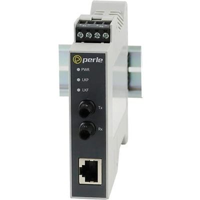 Perle SR-1000-ST40 Transceiver/Media Converter - 1 x Network (RJ-45) - 2 x ST Ports - DuplexST Port - Single-Mode - Gigabit Ethernet - 1000Base-T, 1000Base-EX - Rail-mountable