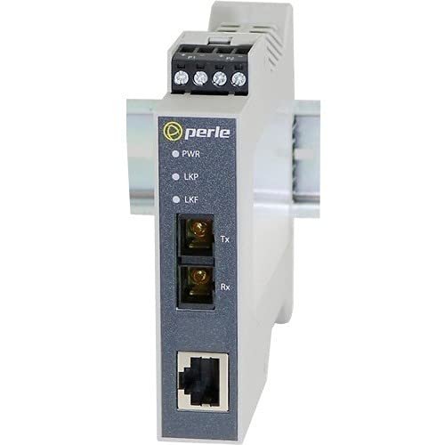 Perle SR-100-SC40 Transceiver/Media Converter - 1 x Network (RJ-45) - 2 x SC Ports - DuplexSC Port - Single-Mode - Fast Ethernet - 100Base-TX, 100Base-EX - Rail-mountable