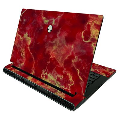 Skin Compatible with Alienware M15 R5 & M15 R6 (2021) - Crimson Marble | Protective, Durable, and Unique Vinyl Decal wrap Cover | Easy to Apply, Remove, and Change Styles | Made in The USA