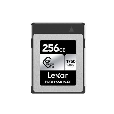 Lexar 256GB Professional CFexpress Type B Silver Series Memory Card, for Photographers, Videographers, Up to 1750/1300 MB/s, 8K Video (LCXEXSL256G-RNENG)