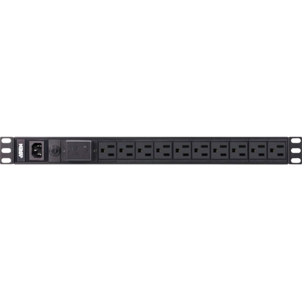 ATEN PE0110S 10-Outlets PDU - Basic - NEMA 5-15P - 10 x NEMA 5-15R - 120 V AC - 1U - Rack-mountable, Wall-mountable for Servers and IT Equipment