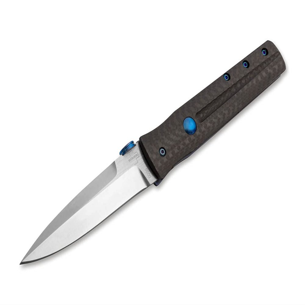 BKER PLUS IcePick Folding EDC Pocket Knife, Carbon Fiber Scales, Anodized Hardware, VG-10 Blade, Designed by Chuck Gedraitis