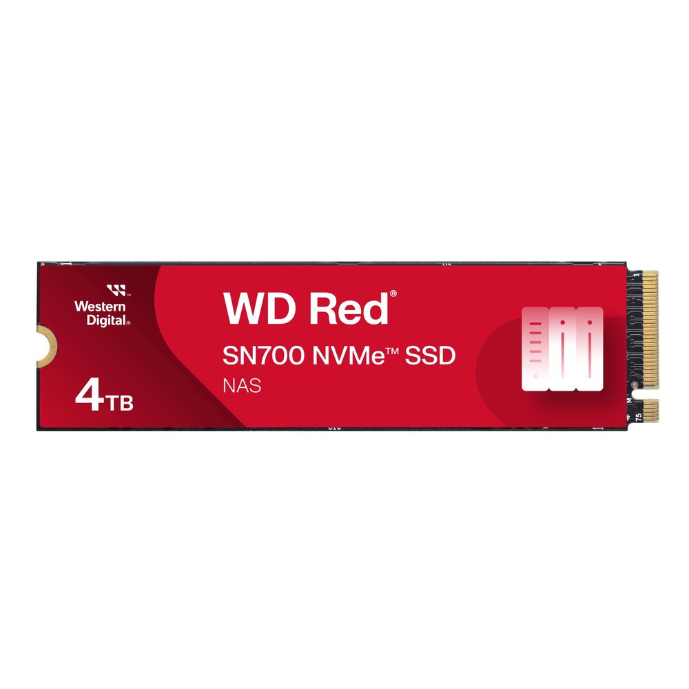 Western Digital 4TB WD Red SN700 NVMe Internal Solid State Drive SSD for NAS Devices - Gen3 PCIe, M.2 2280, Up to 3,400 MB/s - WDS400T1R0C