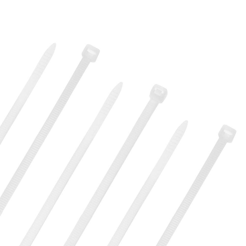 22-Inch Nylon Cable Ties, White, 120 lbs, 100 Pack