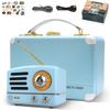 Muzen Portable Bluetooth Speaker, OTR Metal Retro Small Wireless Speaker, FM Radio with Antenna AUX, 10h+ Long Playtime, High Fidelity Stereo Audio with Suitcase, Room Office Decor, Festival Gift view 1