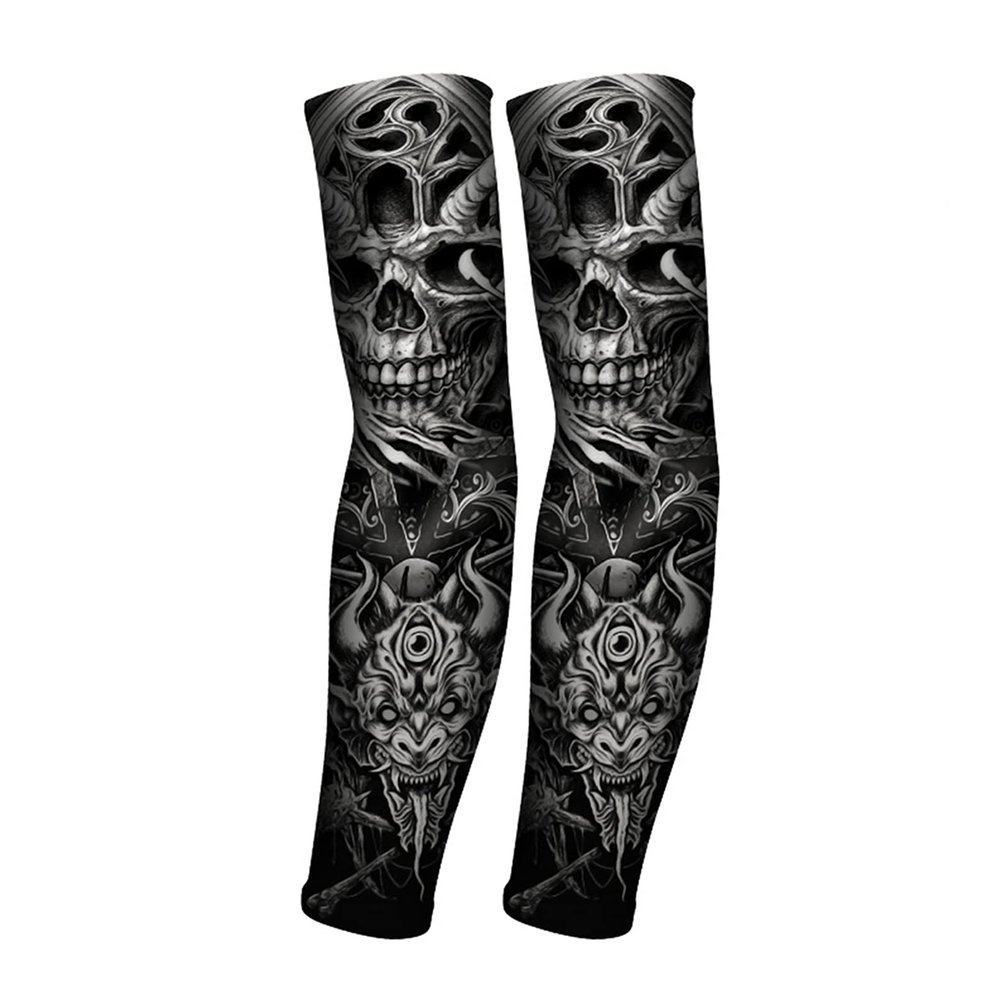 Aresvns Halloween Makeup Tattoo sleeves, Premium Cooling Arm Sleeves for Men and Women UV Sun Protection Arm Sleeves