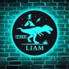 zouwii Kids Dinosaur Lamp Custom Name Dinosaur Colorful Desk Light Personalized T-REX Dinosaur Night Light Dinosaur Name Wooden Lamp for Kids Personalized Birthday Gift view 2