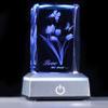 YWHL 3D Engraving Crystal Cube Tulip Flower with LED Base Mothers Day Birthday Gifts for Women Mom Wife view 1
