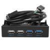 3.5in USB Front Panel, High Speed 4 Ports 2 USB 3.0+2 USB 2.0 Hub, 19PIN/9 Pin 3.5 inch Metal Front Panel Connector, for PC Computer Motherboard view 1