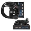 3.5in USB Front Panel, High Speed 4 Ports 2 USB 3.0+2 USB 2.0 Hub, 19PIN/9 Pin 3.5 inch Metal Front Panel Connector, for PC Computer Motherboard view 3