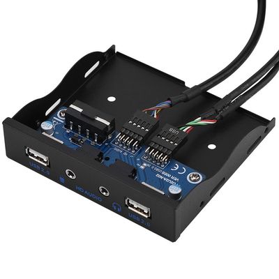 USB Front Panel, 2 USB 2.0+Mic+HD Audio Port Interface, 3.5" Floppy Front Panel USB Hub for PC Computer