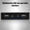 USB Front Panel, 2 USB 2.0+Mic+HD Audio Port Interface, 3.5" Floppy Front Panel USB Hub for PC Computer view 2