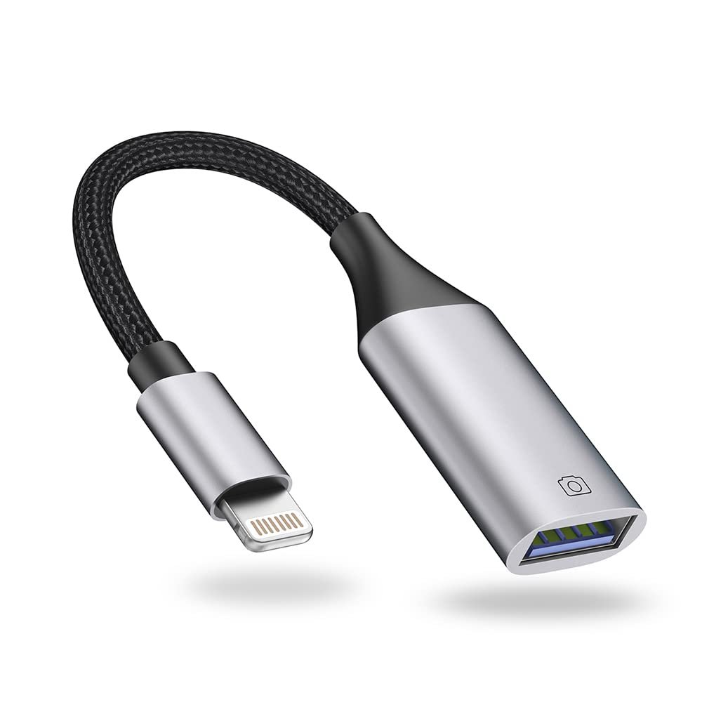 IVSHOWCO Lightning to USB Adapter [Apple MFi Certified], USB Camera Adapter for iPhone, iOS OTG Cable Adapter, Supports Flash Drive, Card Reader, Mouse, Keyboard