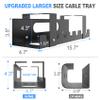 2PACKS Cable Management Under Desk Tray Adjustable Large Under Table Cord Wire Organizer for Standing Desk view 3