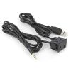 Aramox 3.5mm 28AWG Copper & PVC AUX USB Audio Cable Dash Audio Adapter Auto Audio Cable, AUX Extension Cable Adapter Flush Mount USB Port Headphone Jack Panel Mounting, Fit for Car Boat view 1